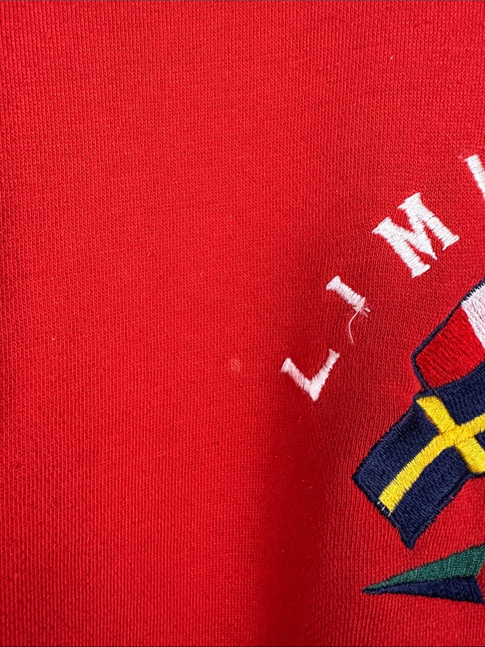 Vintage Limited Too Red Colorblock Crewneck Sweatshirt Gently Distressed 80s 90s - Picture 5 of 10